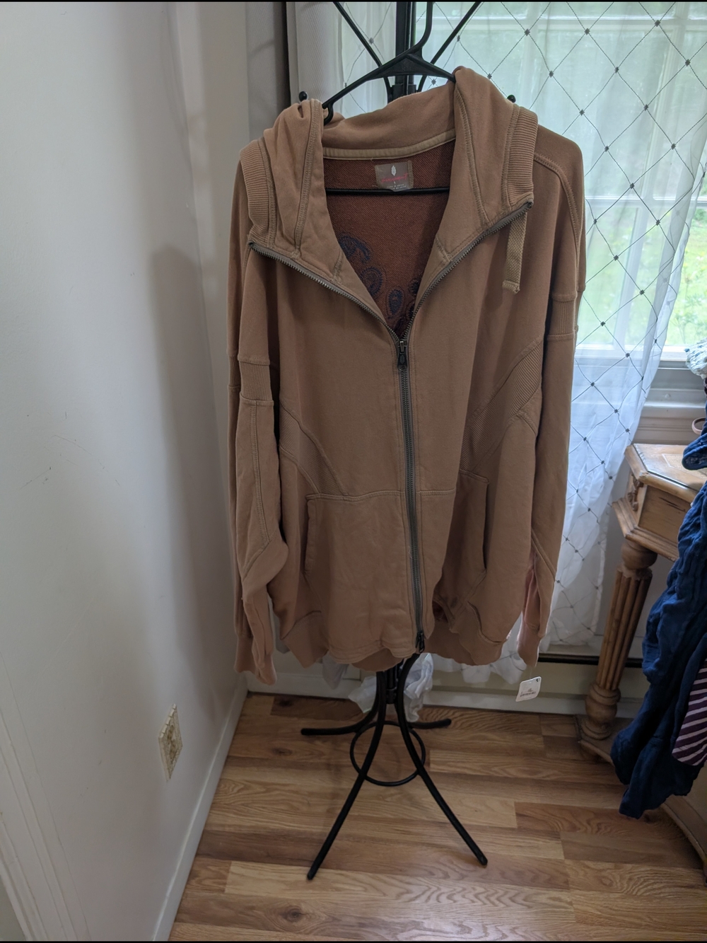 Free People Tan Zip-Up Hoodie NWT